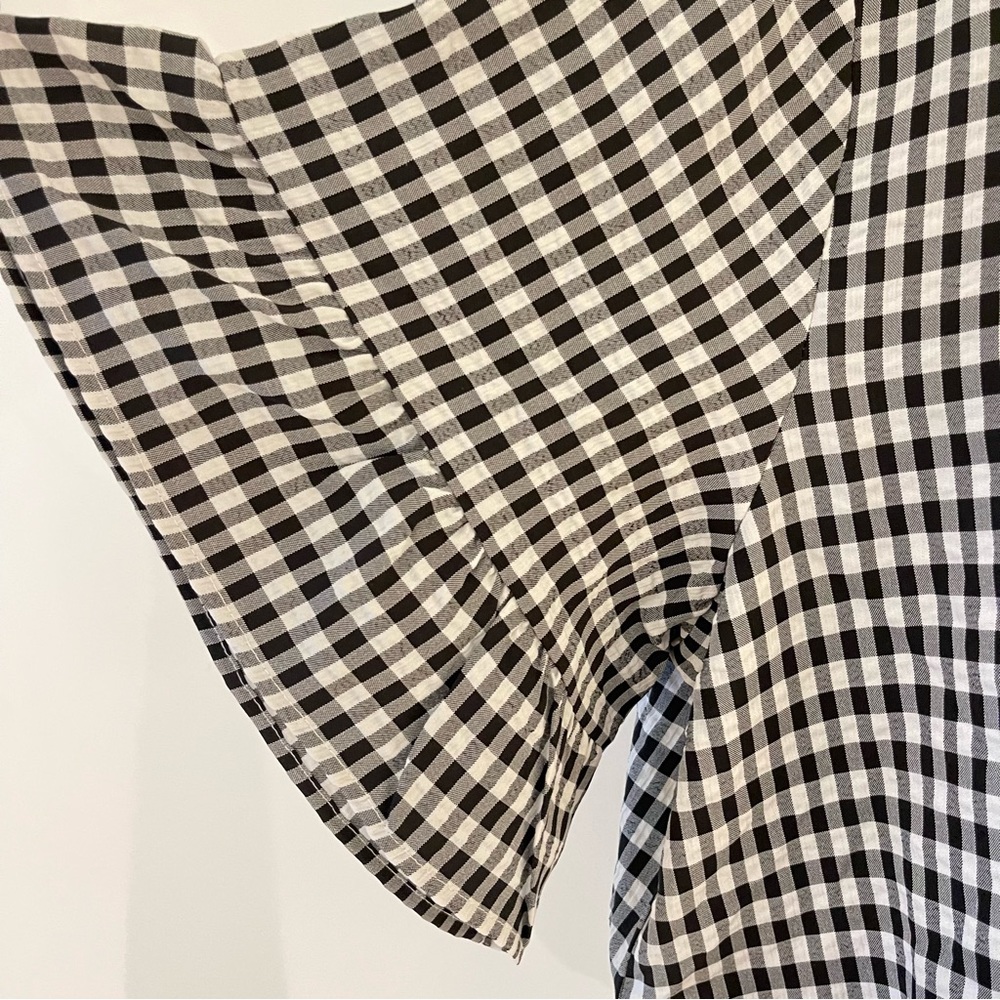 Gingham dress with ruffled hem and sleeves - Picture 5 of 6